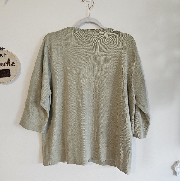 Vintage Sage Green Northern Traditions Embroidered Cardigan - Picture 8 of 8